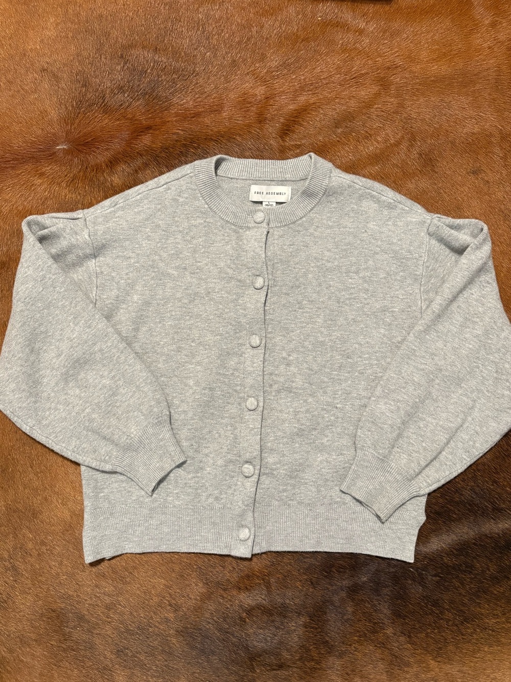 Frame Assembly Kids' Light Gray Button-Front Cardigan
